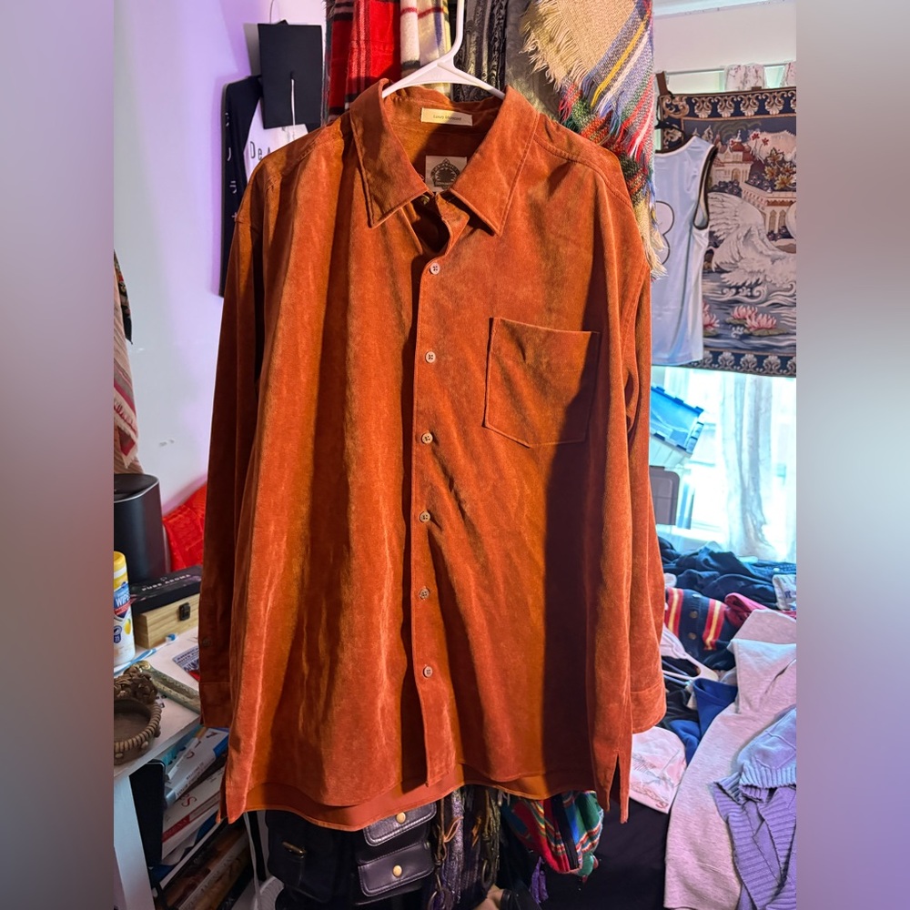 Rust Orange Button-Up Shirt